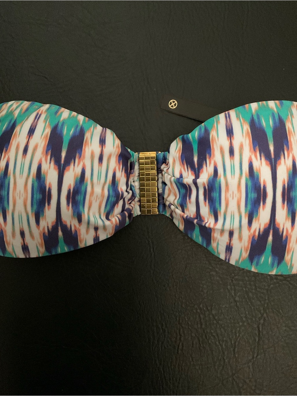 VIX Mirra Acqua Multicolor Bandeau Bikini Top Size D-Cup/XL NWT